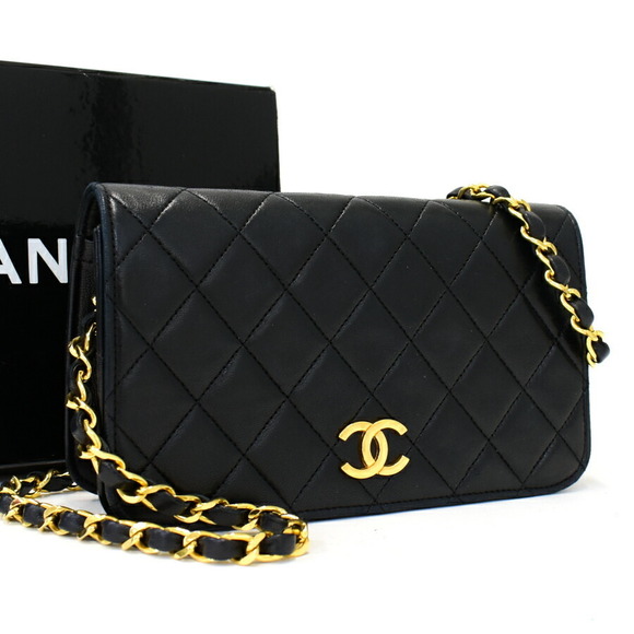 Chanel Handbags - Chanel Chain Shoulder Bag Coco Mark Lambskin Leather Black